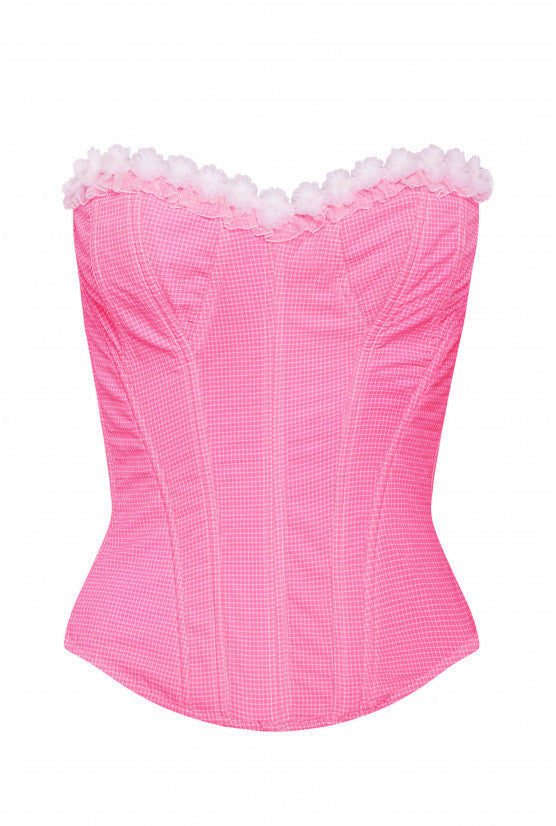 cadolle-victoria-bustier-corset-tulle-rose-fluo image 1