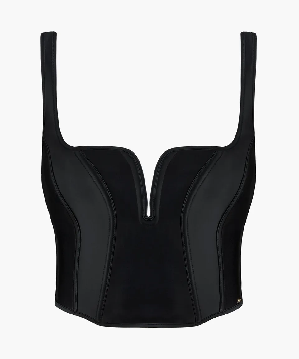 aubade-iconic-allure-bustier-satin-noir image 1