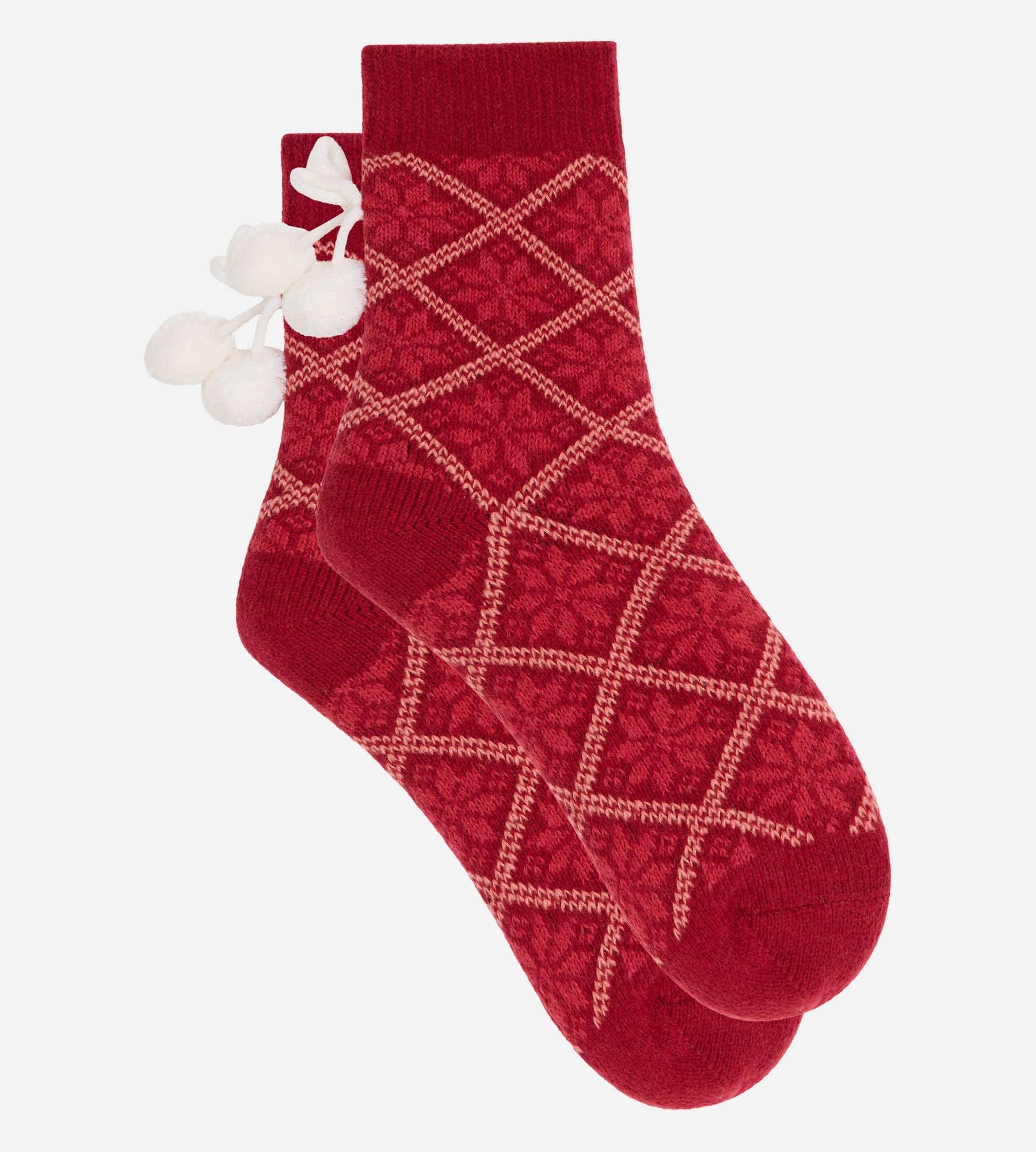 dim-cocoon-chaussettes-femme-rouge-casual-doublure-polaire image 2
