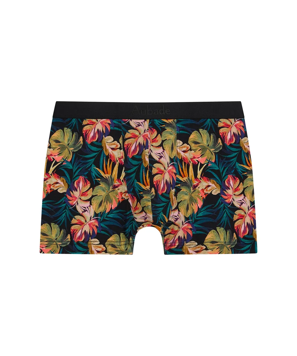 aubade-homme-boxer-paradise-flower-noir image 1