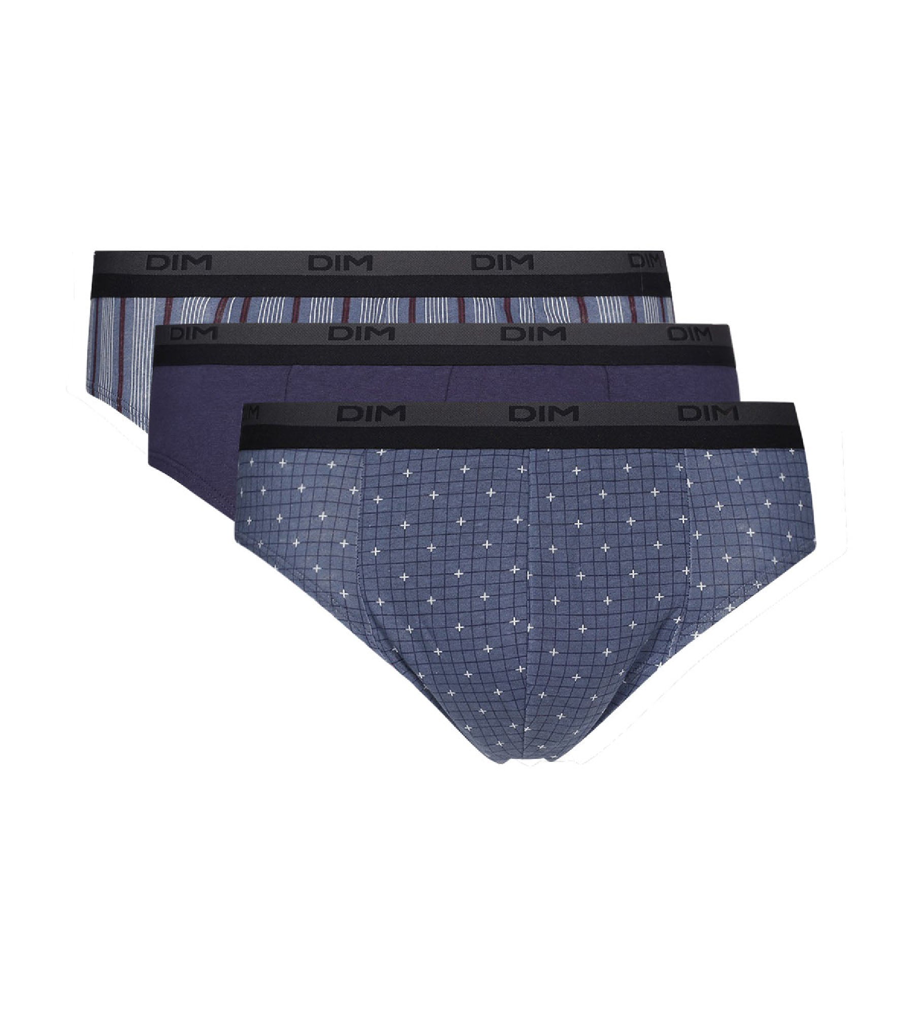 dim-coton-print-lot-de-3-slips-homme-100-coton-imprim-s-croix-bleu image 2