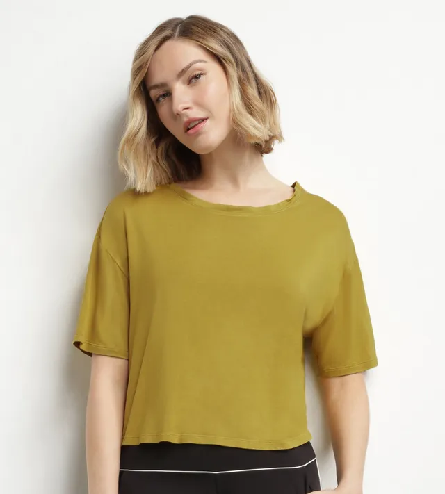 dim-move-t-shirt-de-sport-femme-viscose-vert-olive-dos-ouvert image 1