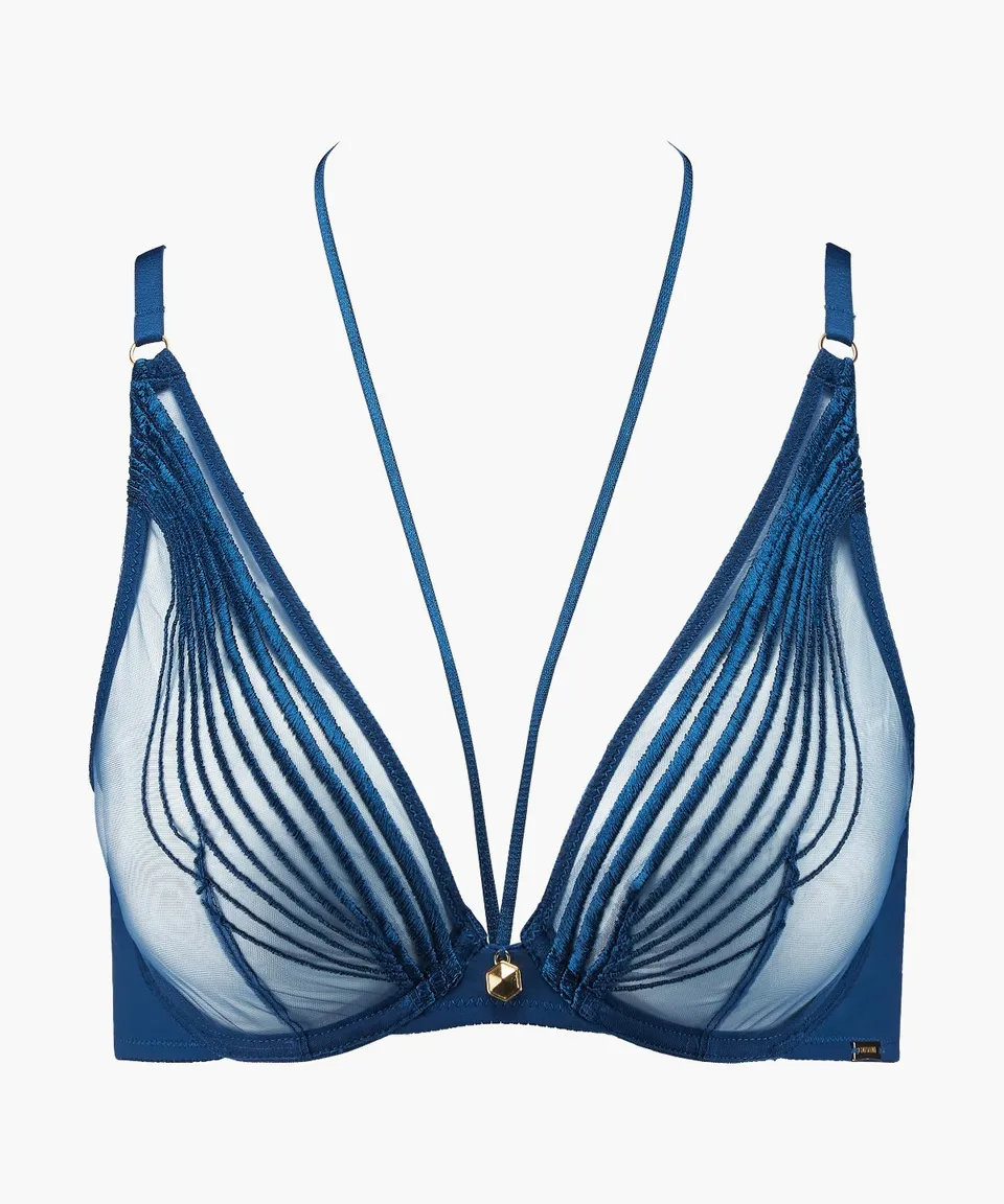 aubade-sumptuous-waves-triangle-armatures-imperial-blue image 1