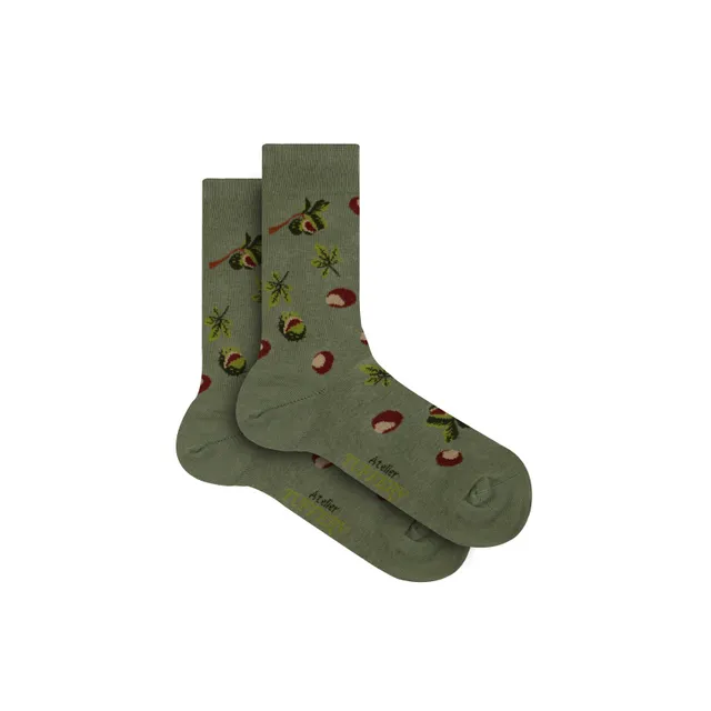 atelier-tuffery-chaussettes-fines-unisexes-kaki image 1