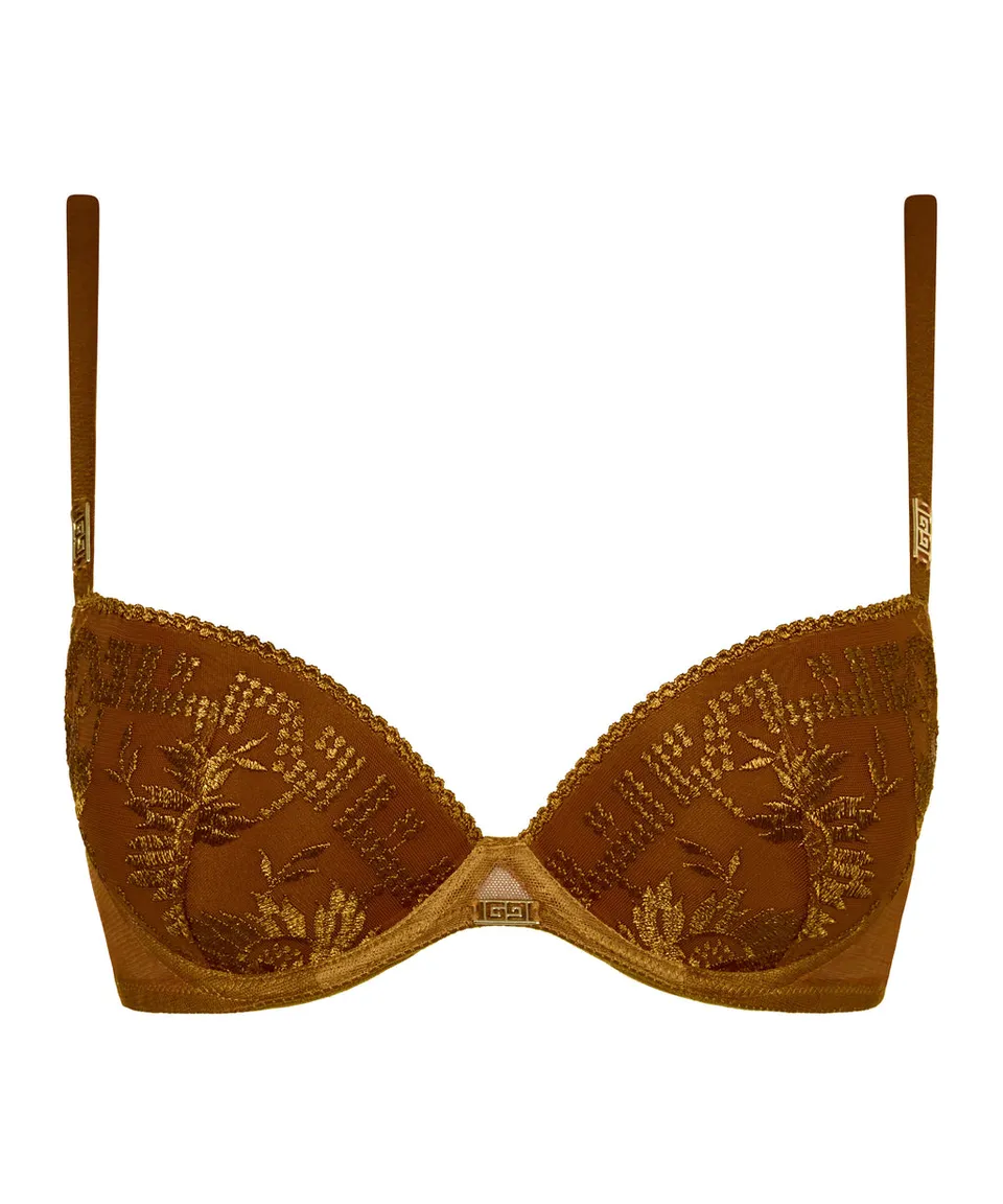 aubade-rules-of-attraction-moulded-push-up-bra-golden-shadow image 1