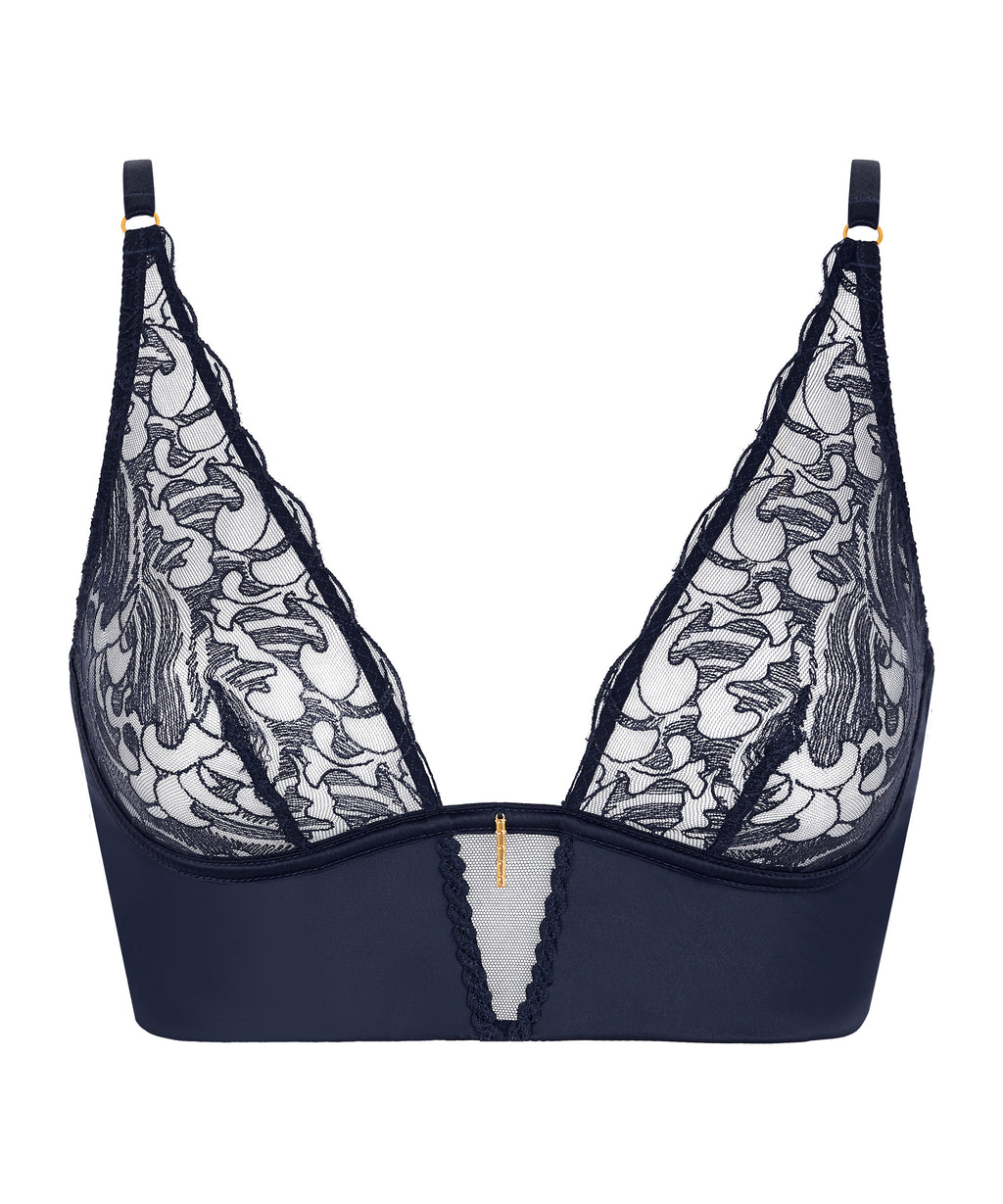 aubade-satin-memories-triangle-bralette-deep-sea image 1