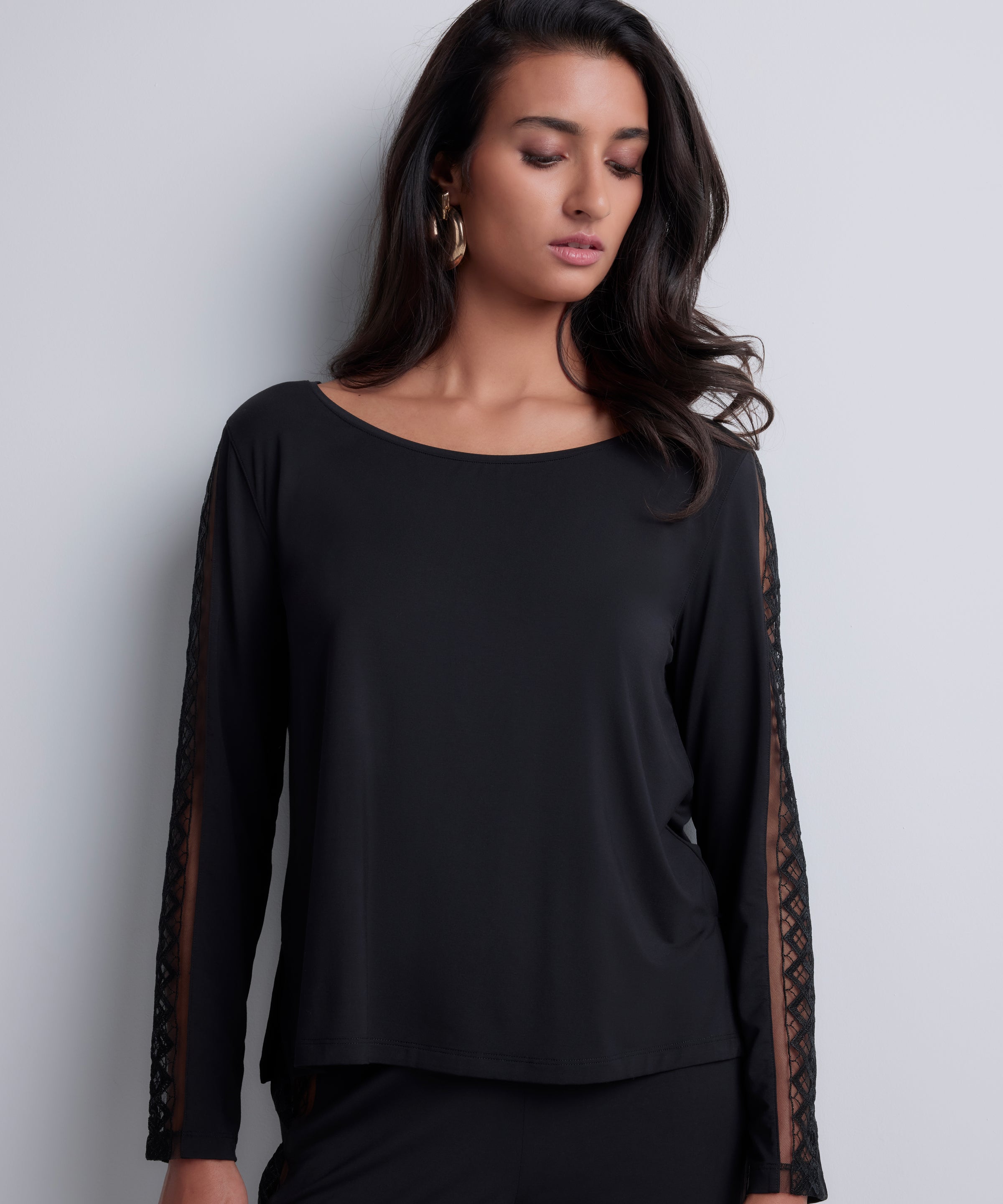 aubade-sweet-obsession-top-manches-longues-noir image 2