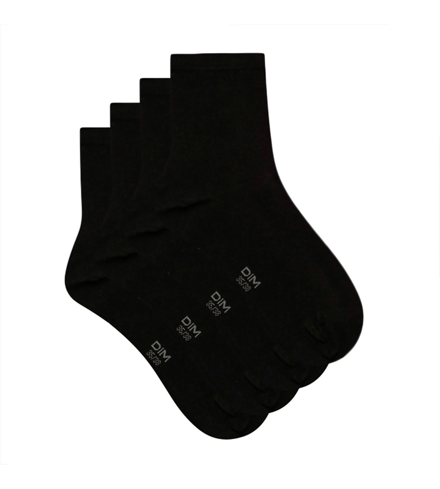 dim-lot-de-2-paires-de-chaussettes-femme-noires-pur-coton image 2