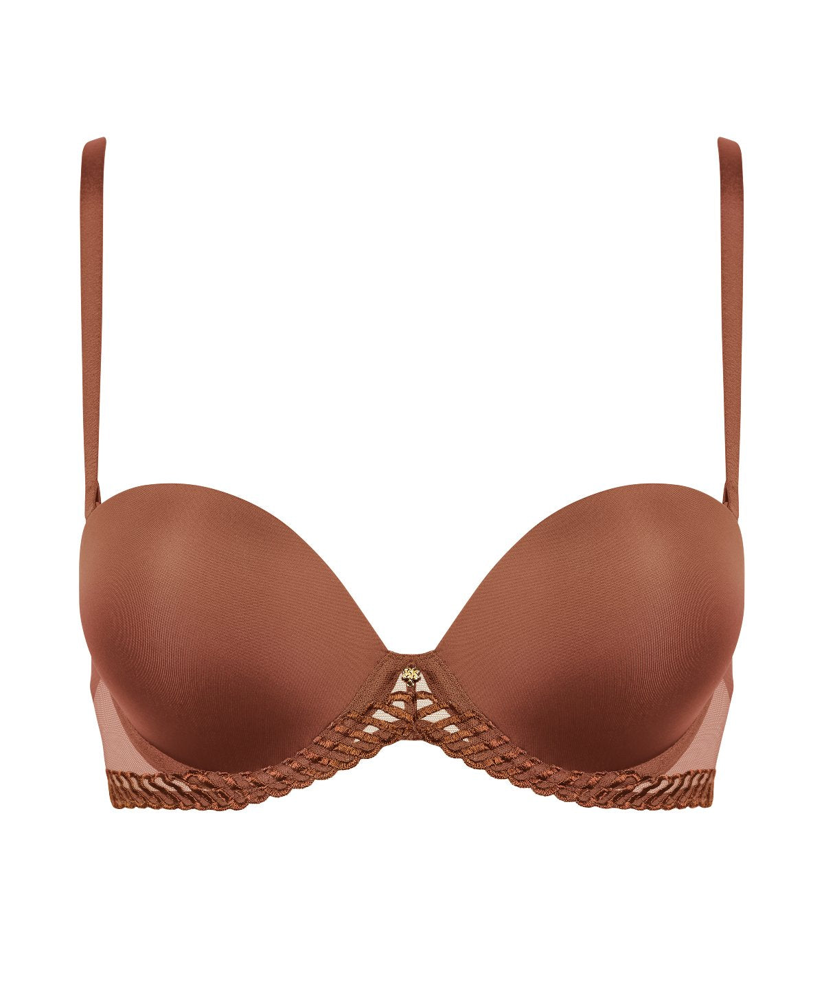 aubade-sheer-emotion-soutien-gorge-bandeau-plunge-honey image 1
