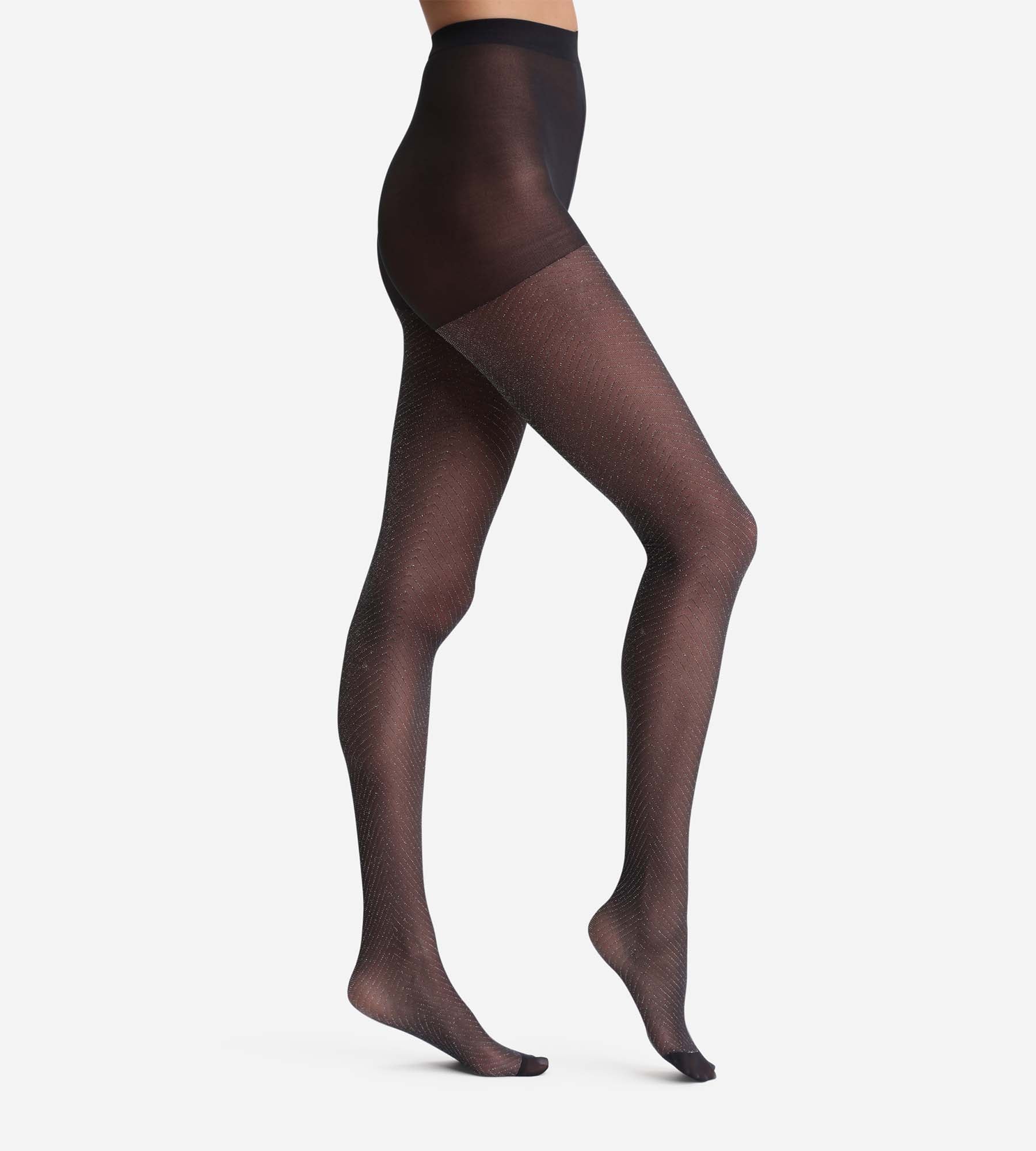 dim-style-shiny-collant-noir-voile-17d-paillettes-brillantes image 2