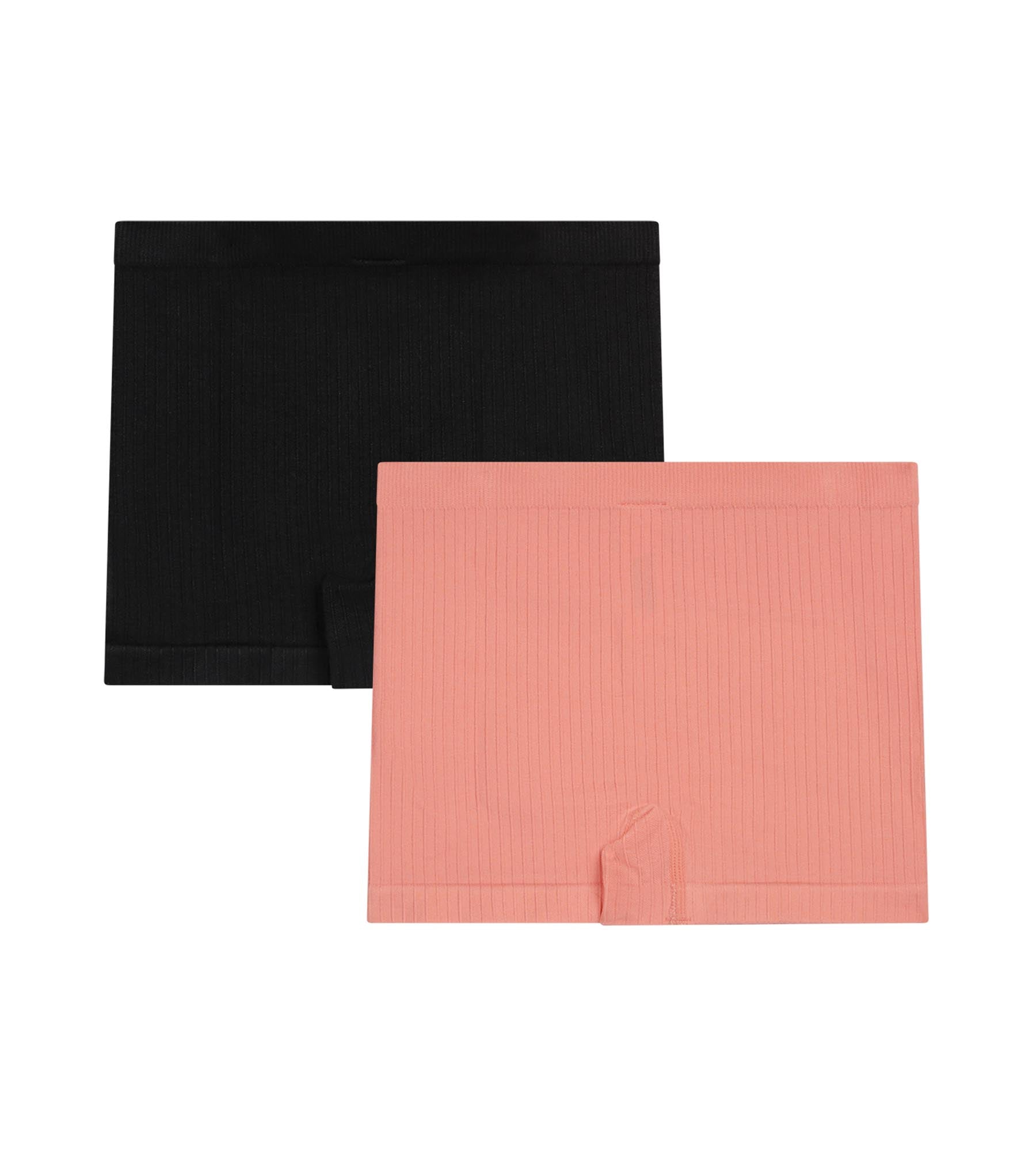 dim-lot-de-2-boxers-fille-sans-couture-noir-corail image 2
