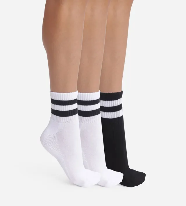 dim-ecodim-sport-lot-3-paires-chaussettes-femme-blanc-noir-coton image 1