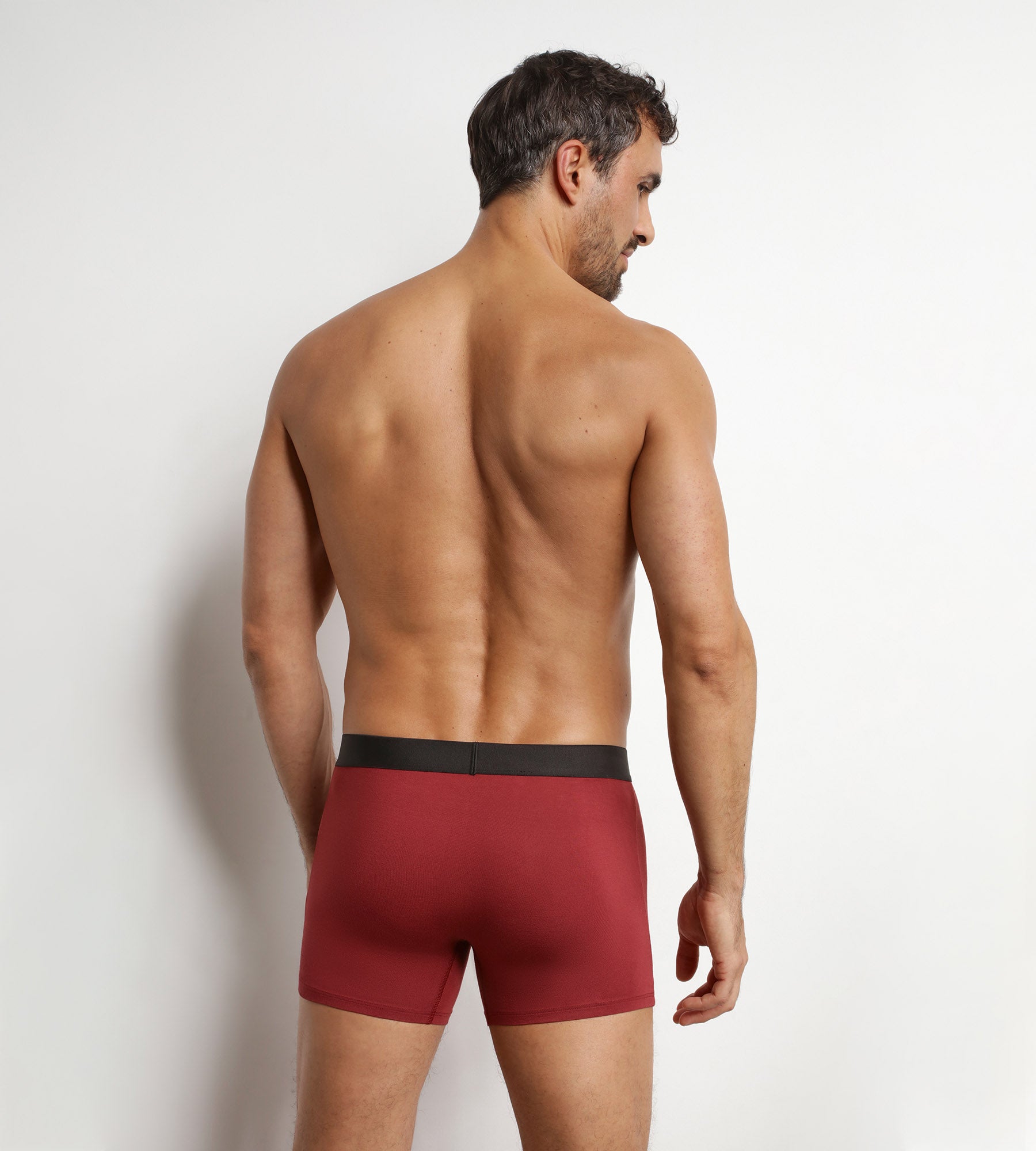 dim-lot-de-3-boxers-homme-noir-kaki-rouge-coton-ultra-doux image 2