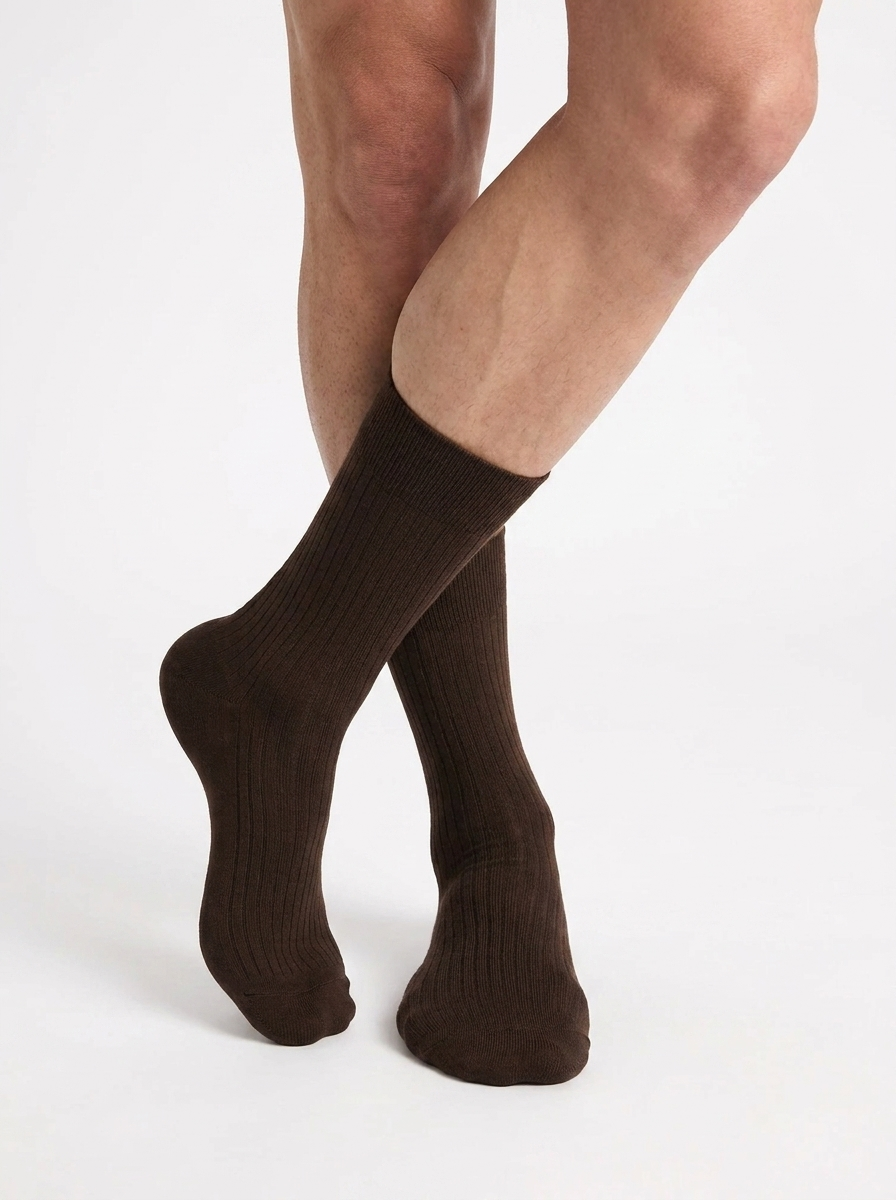 dim-lot-de-3-chaussettes-homme-coton-chocolat-cassis-taupe image 1