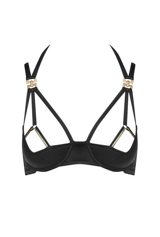 cadolle-bondage-soutien-gorge-sein-nu-satin-noir image 1