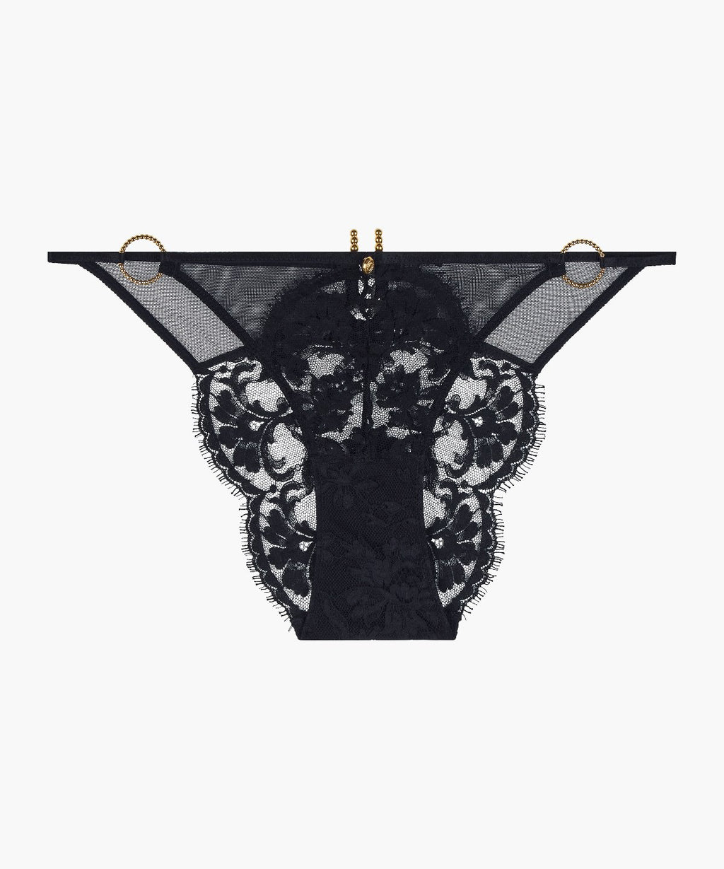 aubade-under-your-spell-culotte-hipster-ultra-black-lace-et-tulle-transparent image 1
