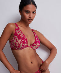 aubade-wild-vibration-soutien-gorge-triangle-ultra-plunge-rose-vif image 3