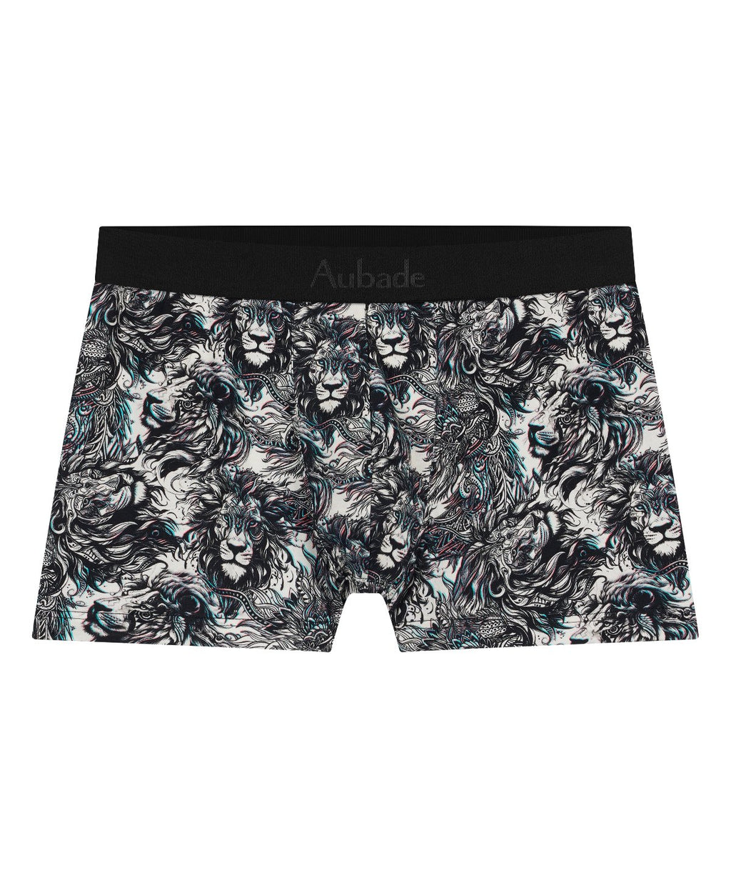 aubade-homme-boxer-lion-coton-stretch-imprim-tatouage image 1