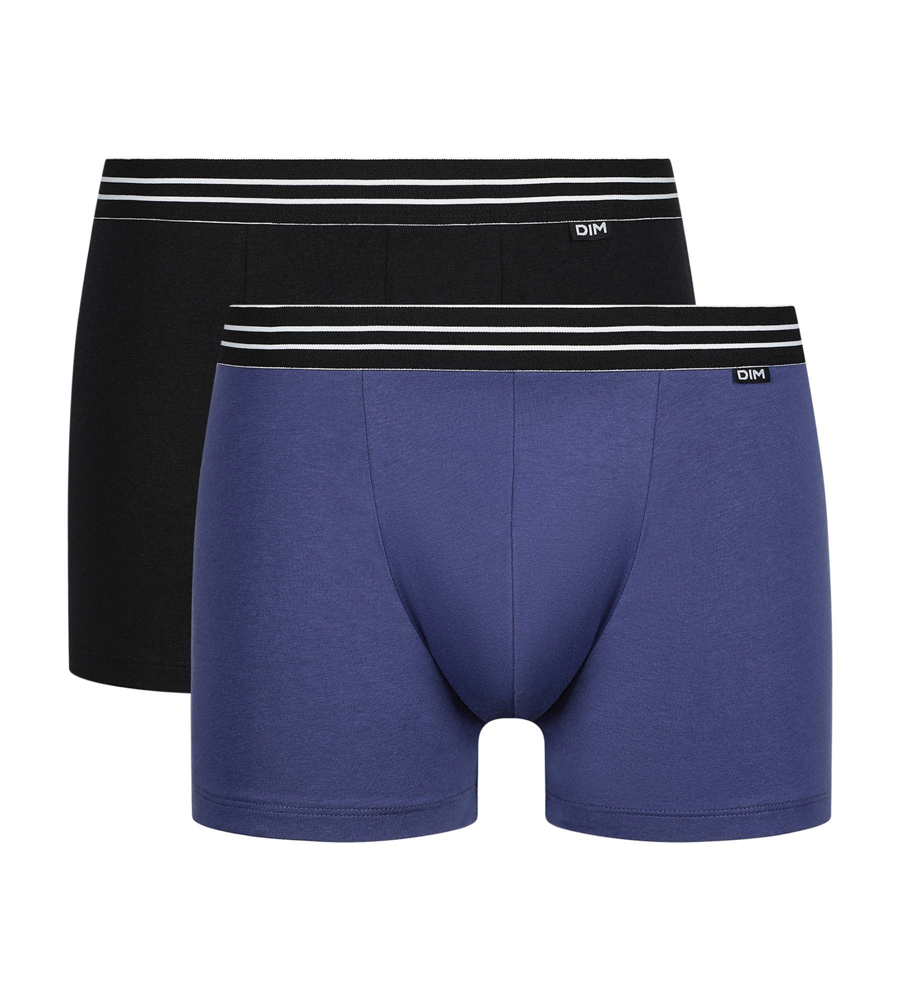 dim-ecodim-lot-de-2-boxers-homme-coton-stretch-bleu-turquin-noir image 3