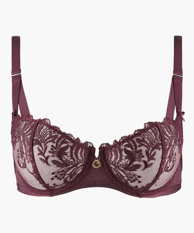 aubade-femme-passion-soutien-gorge-demi-buste-wineberry image 1