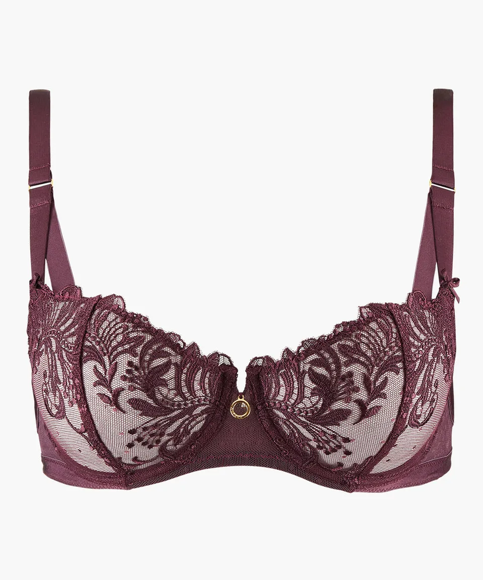 aubade-femme-passion-soutien-gorge-demi-buste-wineberry image 1