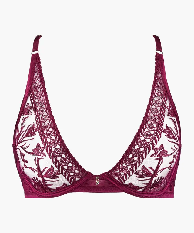 aubade-magnetic-spell-soutien-gorge-triangle-avec-armatures-crimson-red image 1