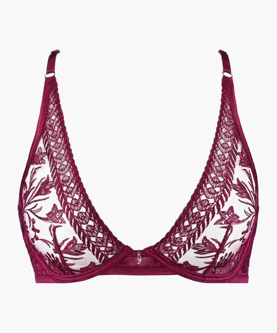 aubade-magnetic-spell-soutien-gorge-triangle-avec-armatures-crimson-red image 1