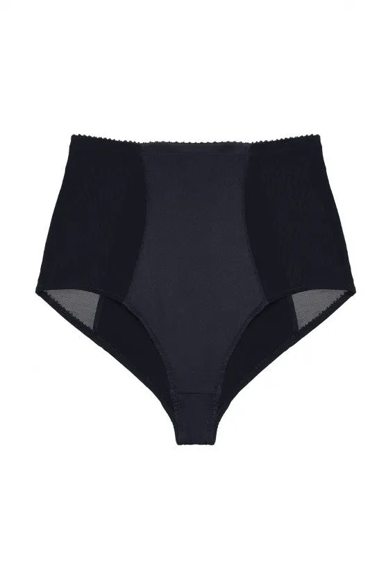 cadolle-gina-culotte-taille-haute-cuir-noir-gina-r-tro image 1