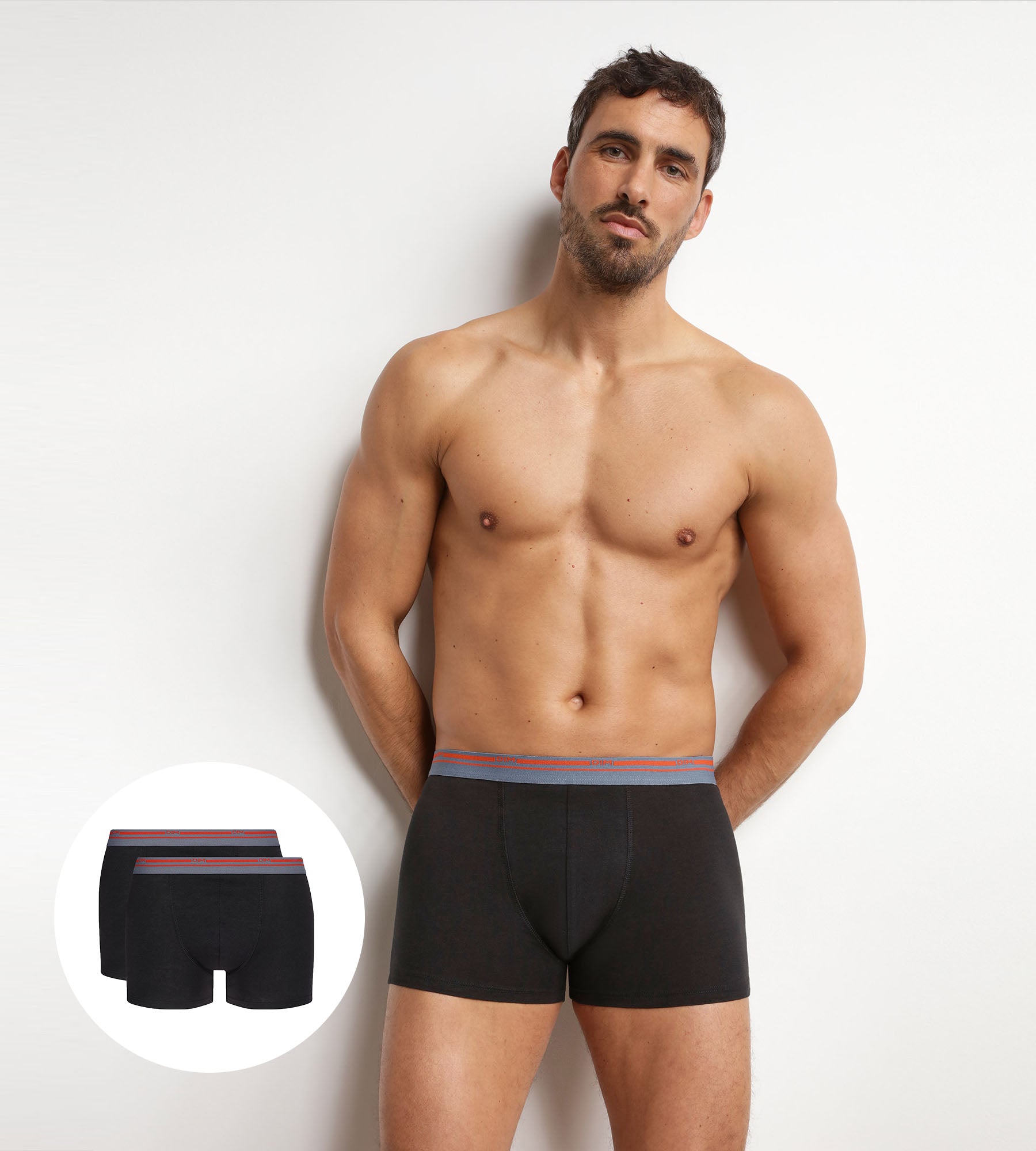 dim-daily-colors-lot-de-2-boxers-homme-noir-coton-stretch image 4