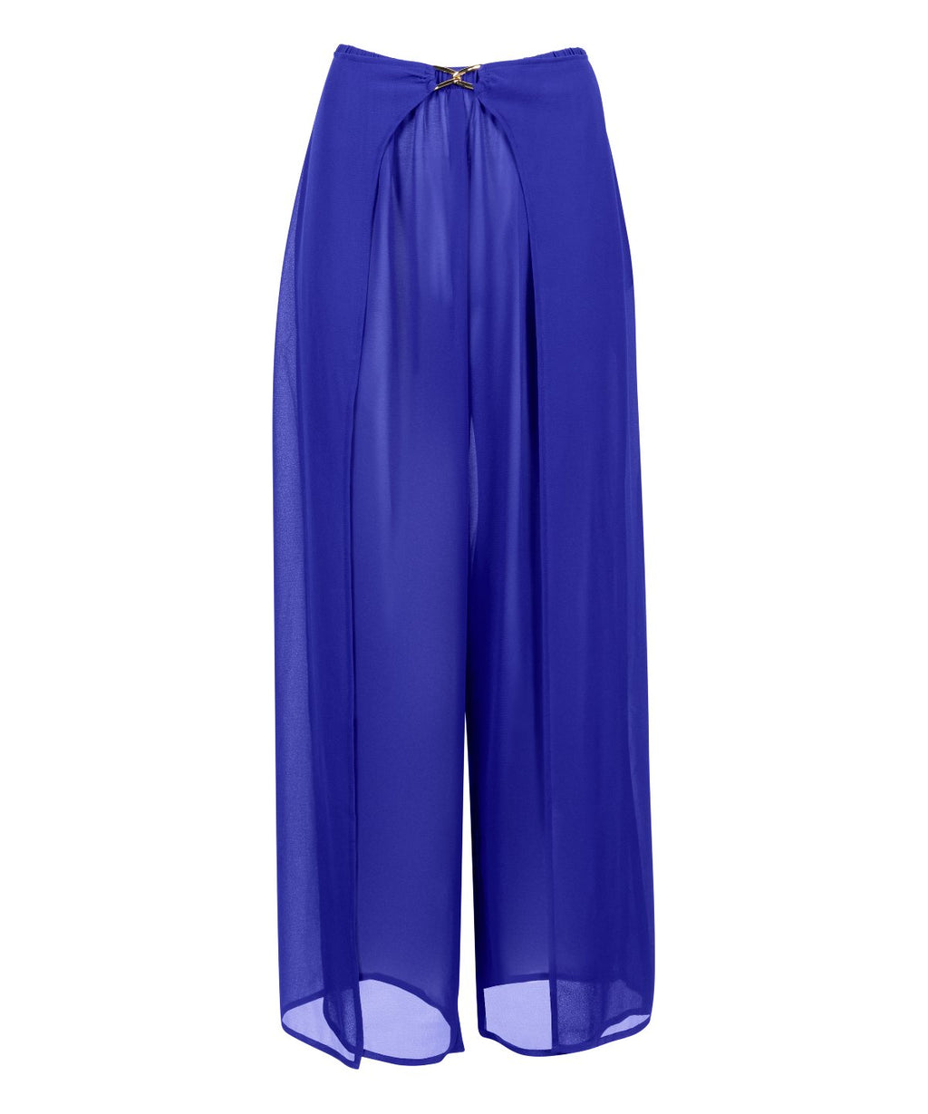 aubade-beach-walk-pantalon-voile-fendu-ultramarine image 1