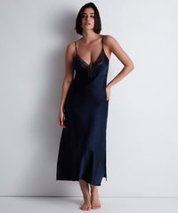 aubade-midnight-whisper-longue-nuisette-evening-blue image 3