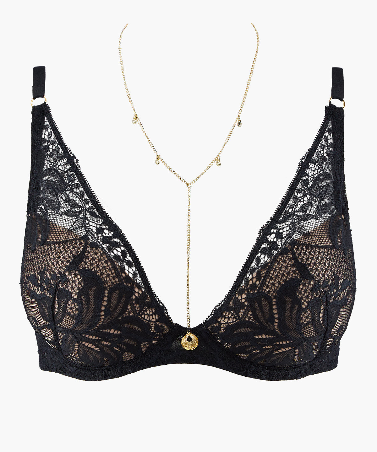 aubade-gold-pleasure-soutien-gorge-plunge-foulard-black-light image 1