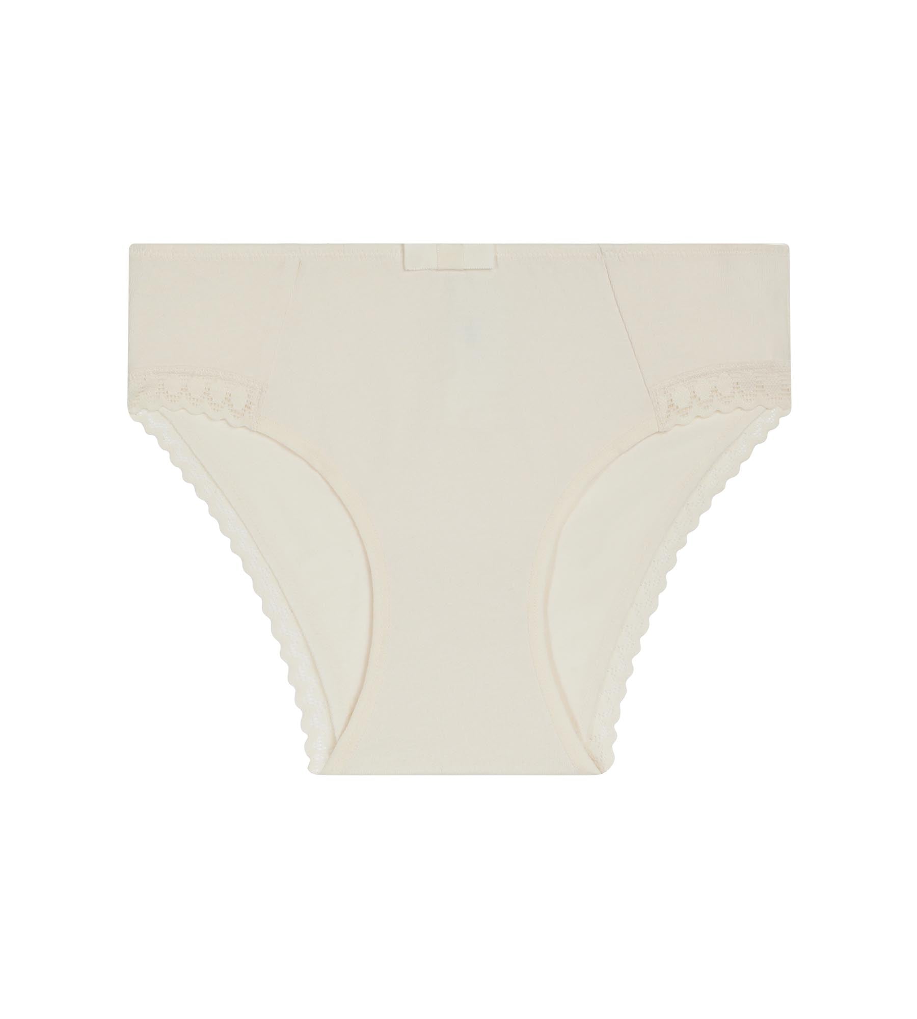 dim-daily-culotte-fille-microfibre-et-dentelle-ivoire image 1