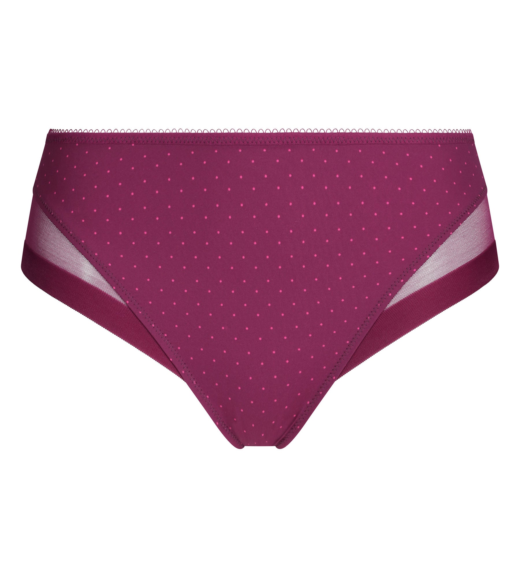 dim-generous-culotte-microfibre-et-tulle-pois-bordeaux image 5