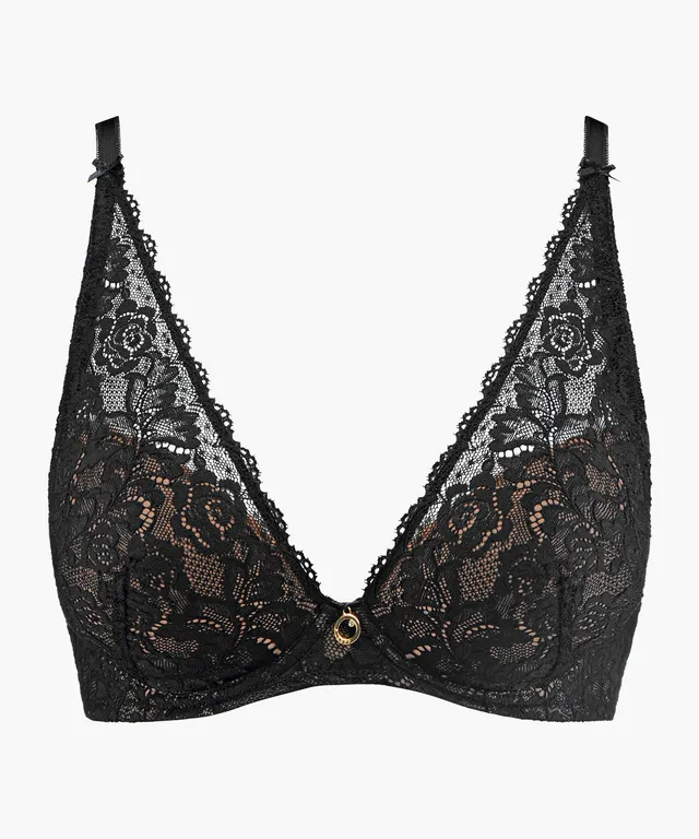 aubade-rosessence-soutien-gorge-plunge-foulard-black image 1