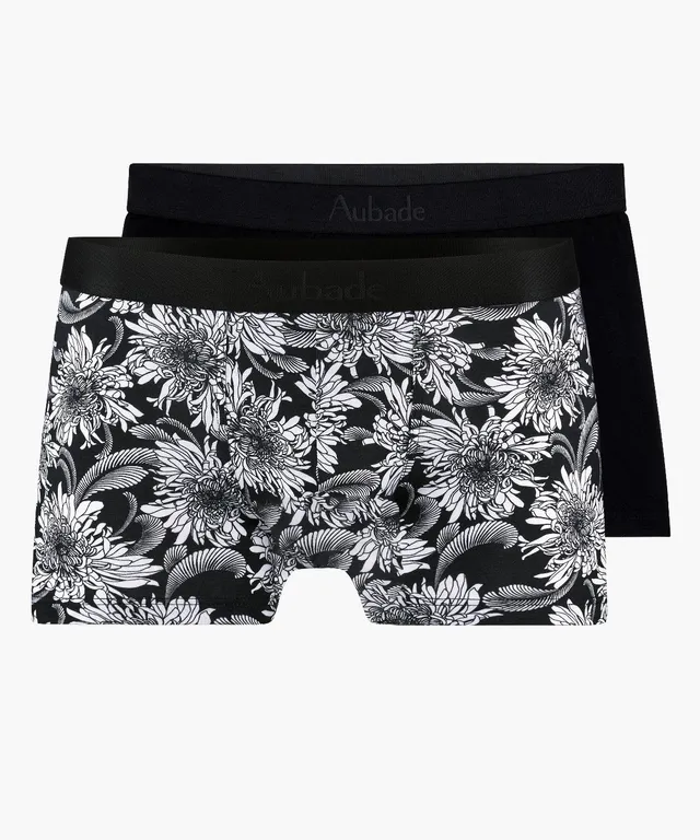 aubade-homme-pack-2-boxers-dark-flower-fairy-bloom-rose image 1