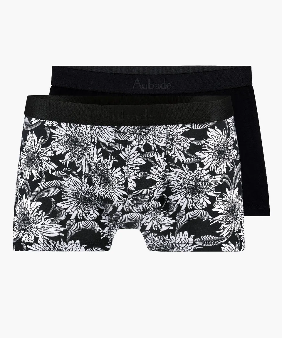 aubade-homme-pack-2-boxers-dark-flower-fairy-bloom-rose image 1