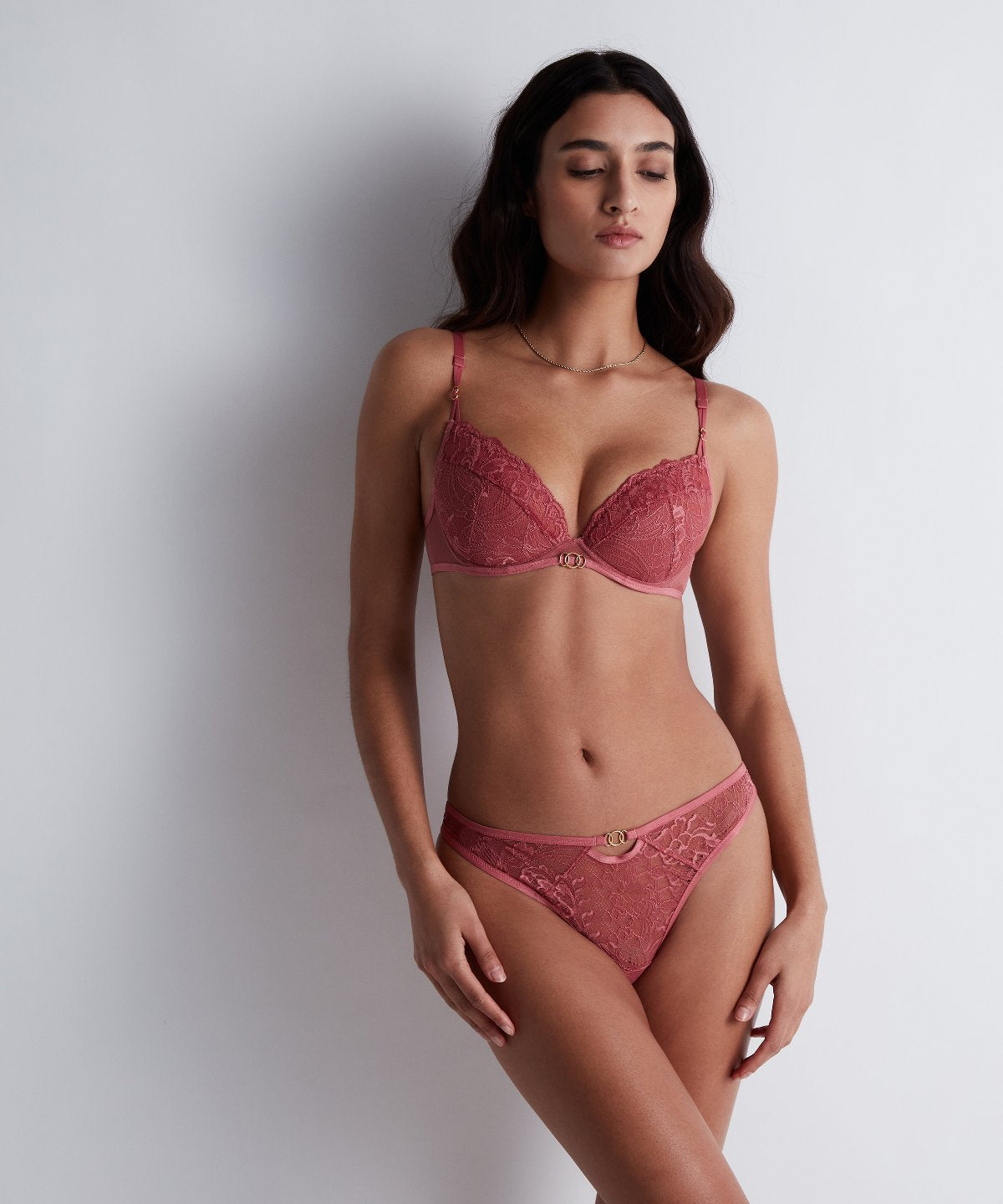 aubade-feeling-myself-soutien-gorge-push-up-plunge-rosewood image 2