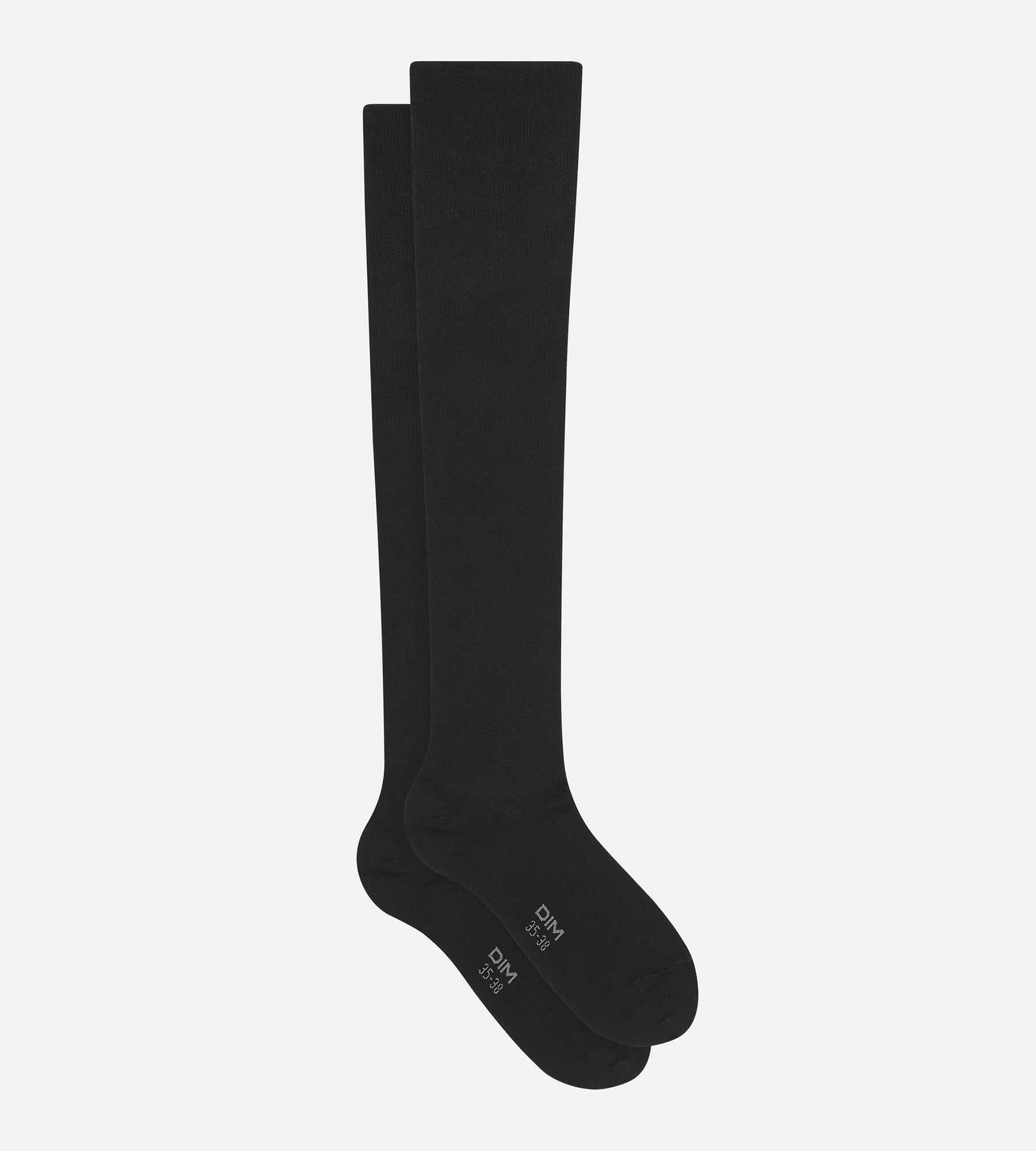 dim-mode-chaussette-haute-femme-coton-peign-noir image 2