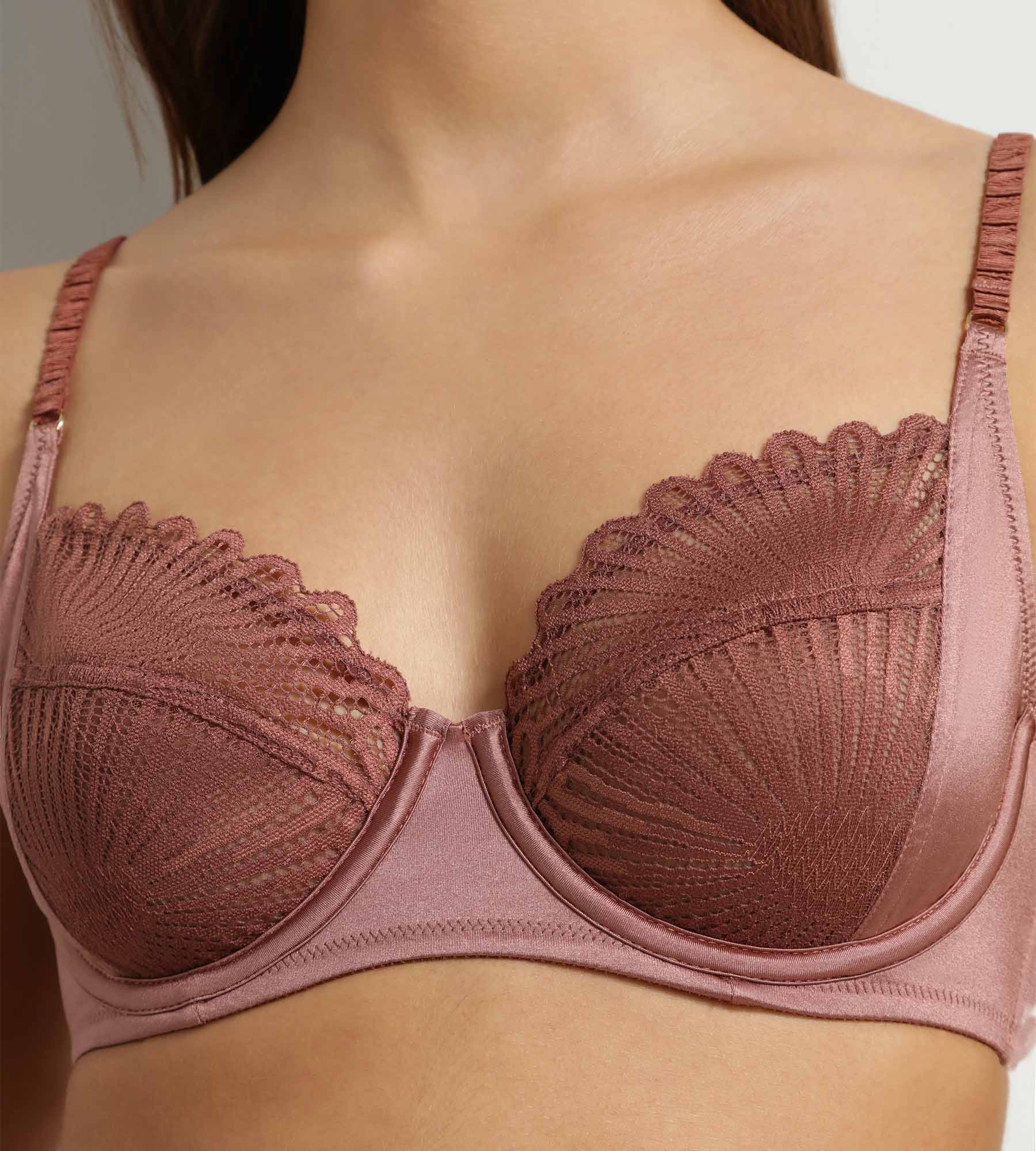 dim-chocolove-soutien-gorge-full-cup-armatures-dentelle-marron image 1