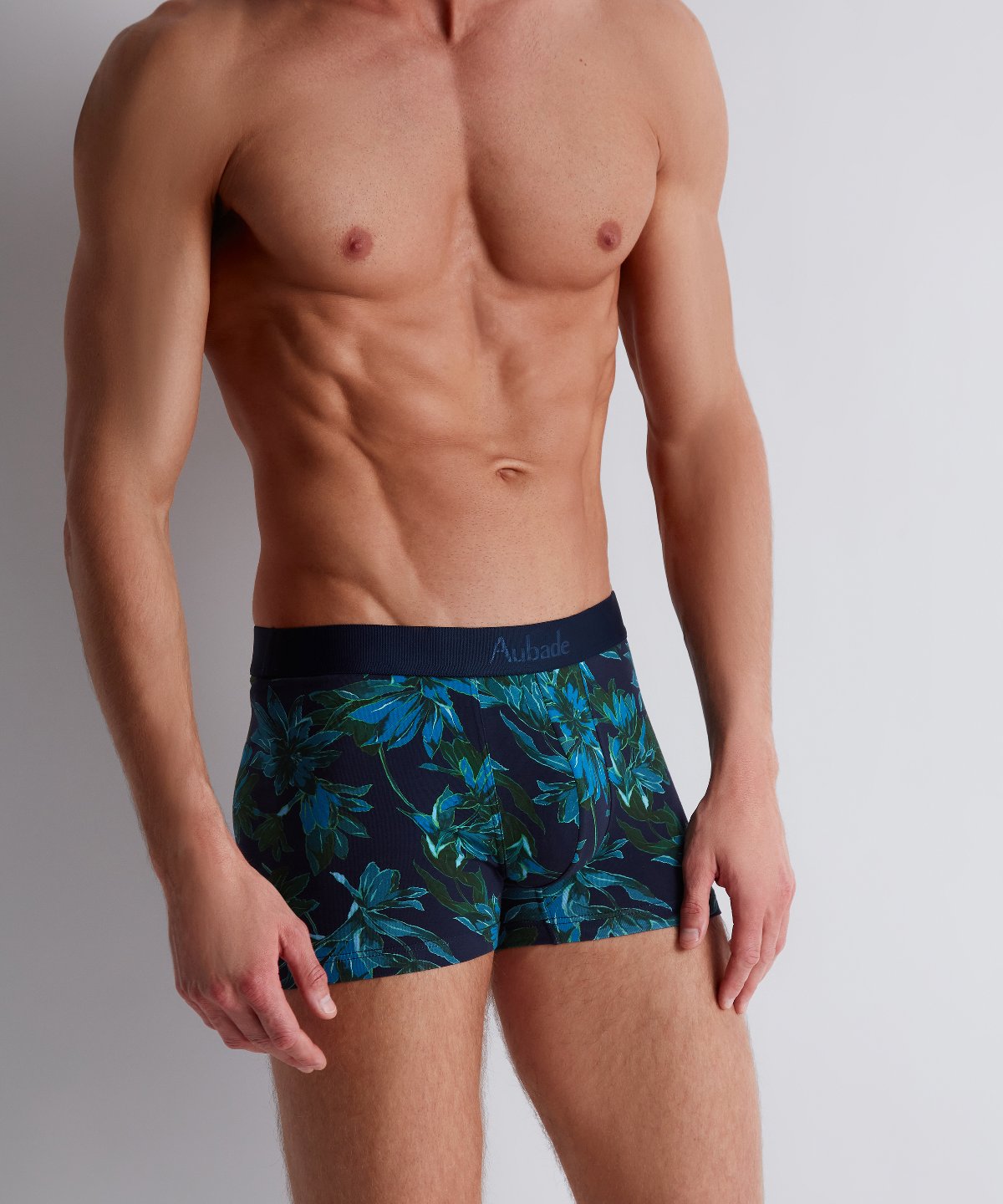 aubade-homme-boxer-flower-lover-coton-bio-bleus-verts image 3