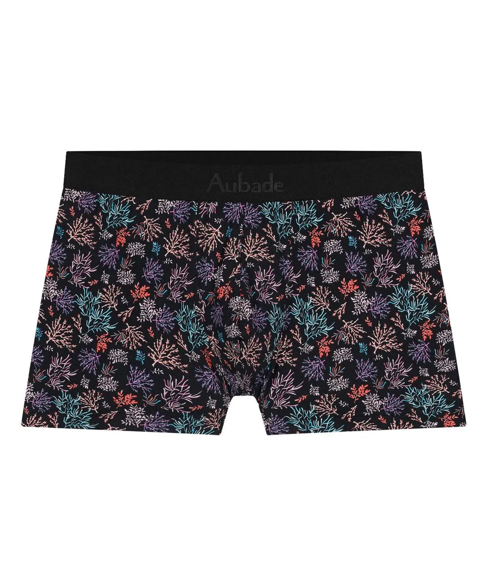 aubade-homme-boxer-reef-coton-modal-imprim-r-cif-corail image 1