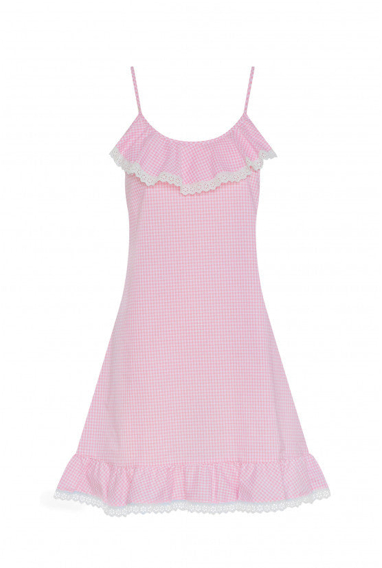 cadolle-nuisette-vichy-coton-rose-baby-doll image 1