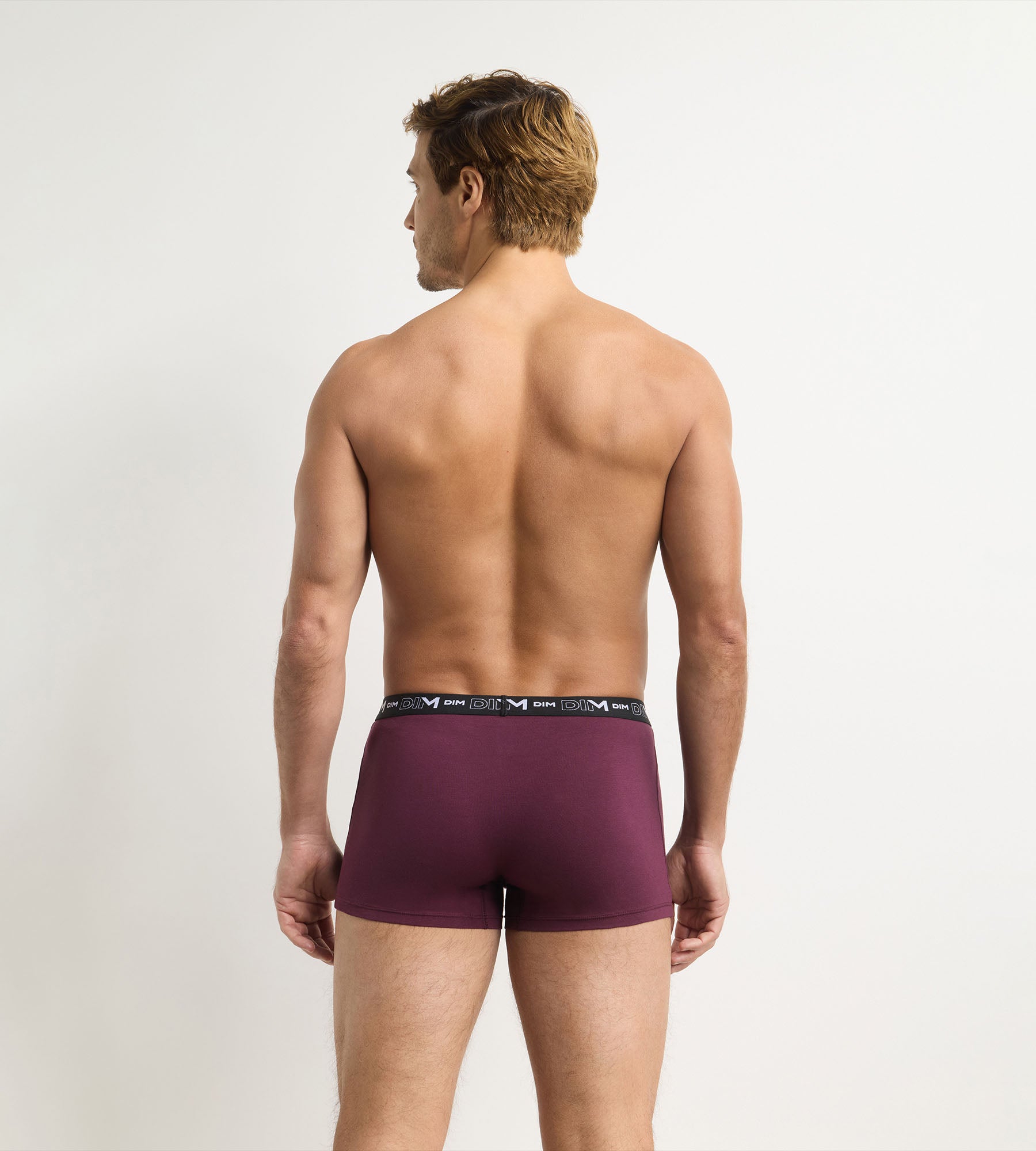 dim-coton-stretch-lot-de-3-boxers-homme-figue-vert-cru image 2