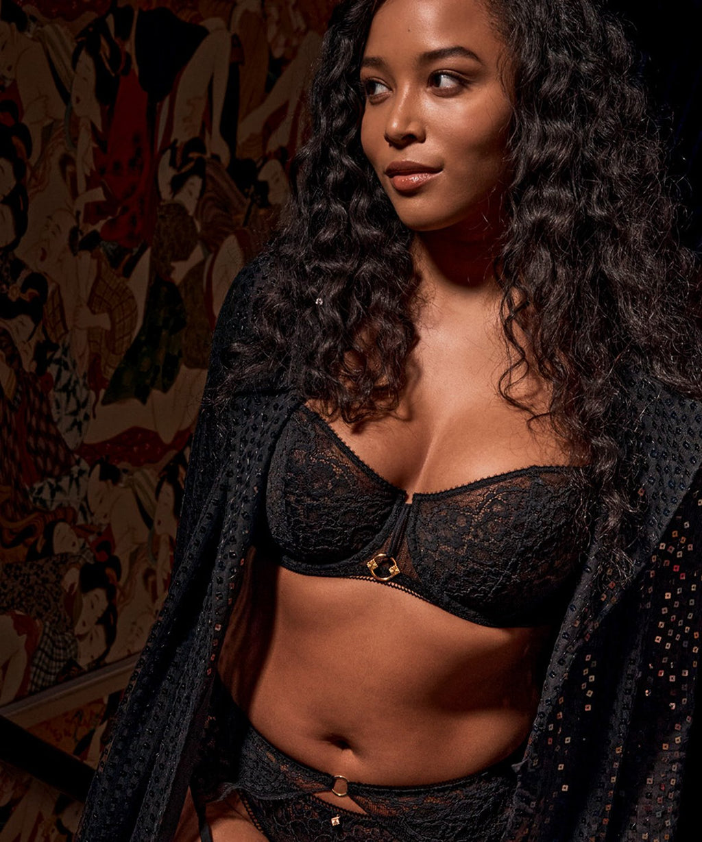 aubade-illusion-fauve-soutien-gorge-demi-coque-armatures-black image 1