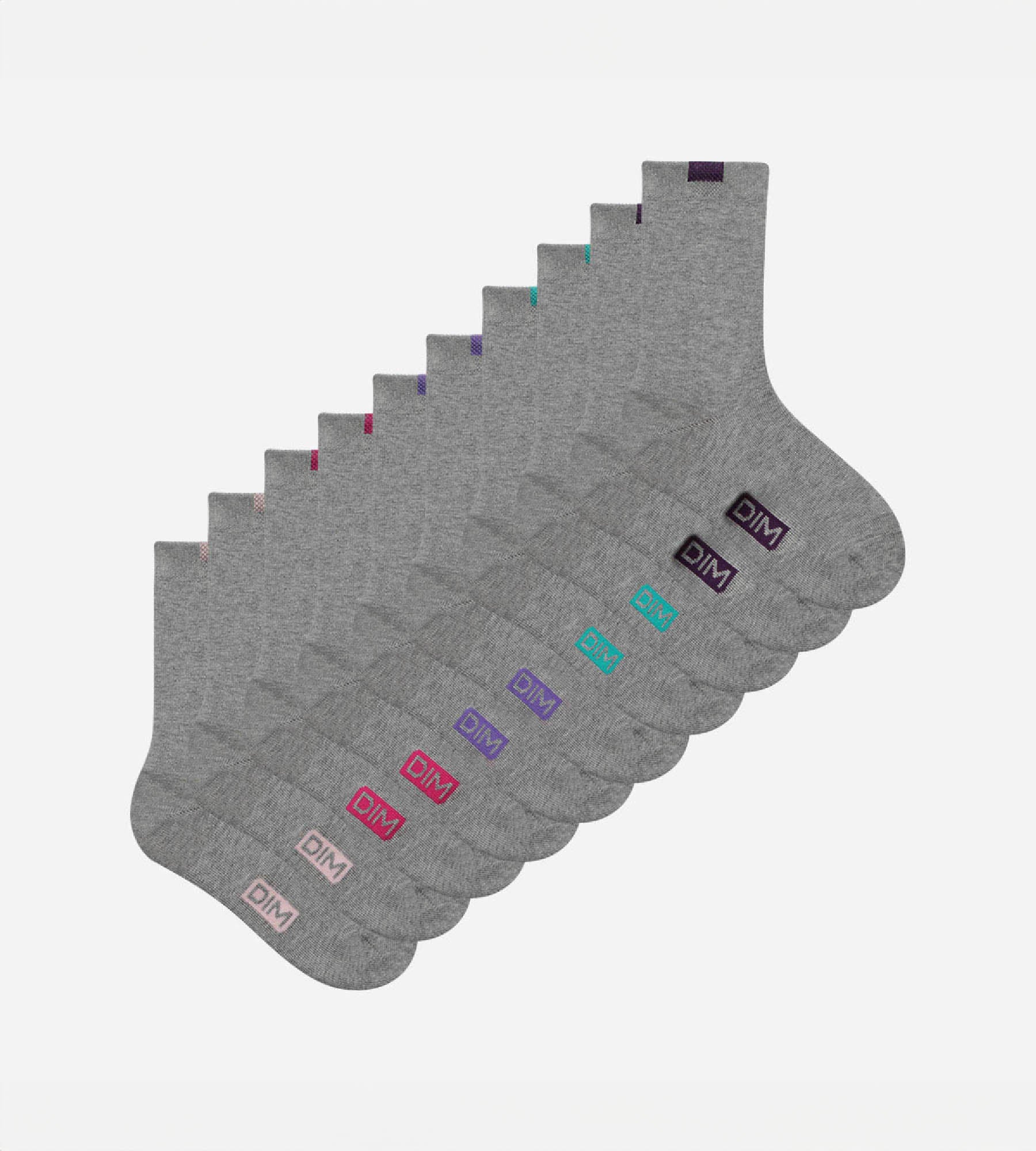 dim-lot-de-5-paires-chaussettes-femme-ecodim-gris-clair image 2