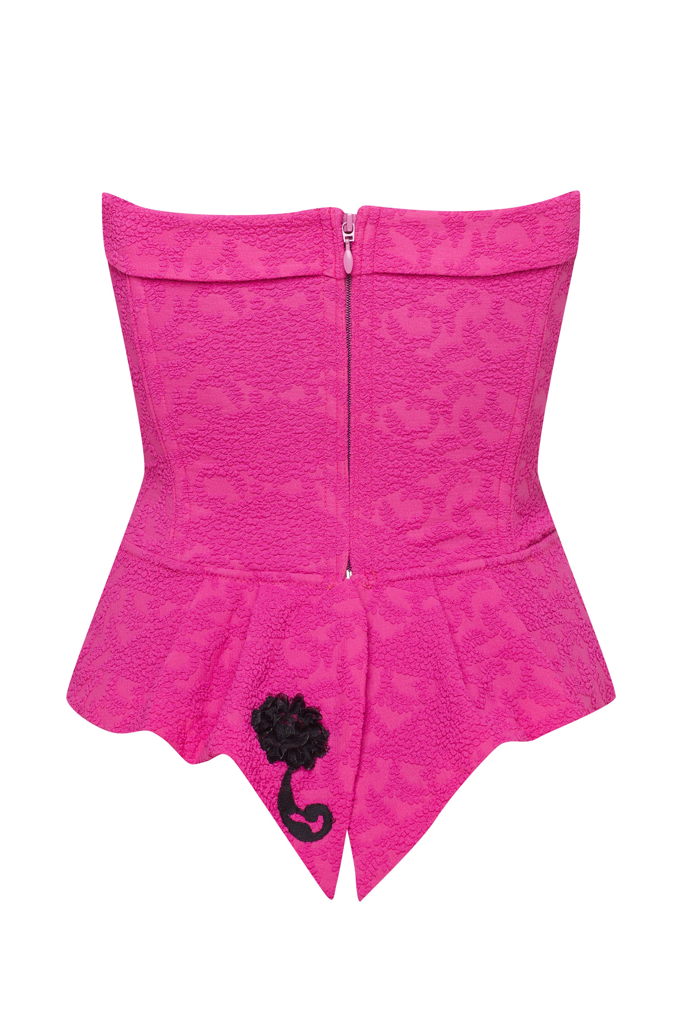 cadolle-corset-danae-framboise-dentelle image 2
