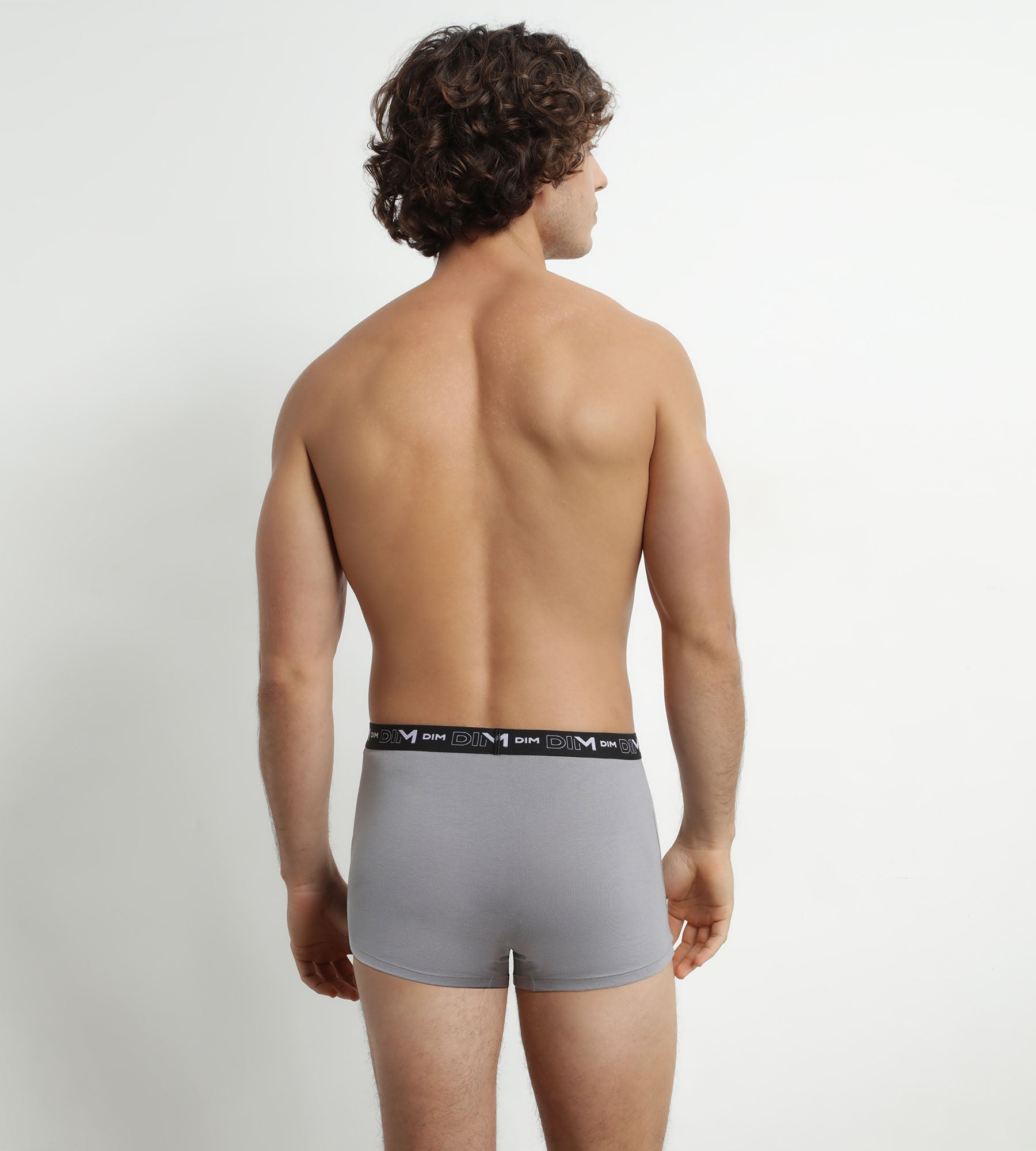 dim-lot-de-2-boxers-homme-coton-stretch-blanc-gris-d6596t2 image 2
