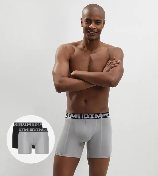 dim-3d-flex-air-lot-de-2-boxers-longs-homme-respirants-noir-gris image 1