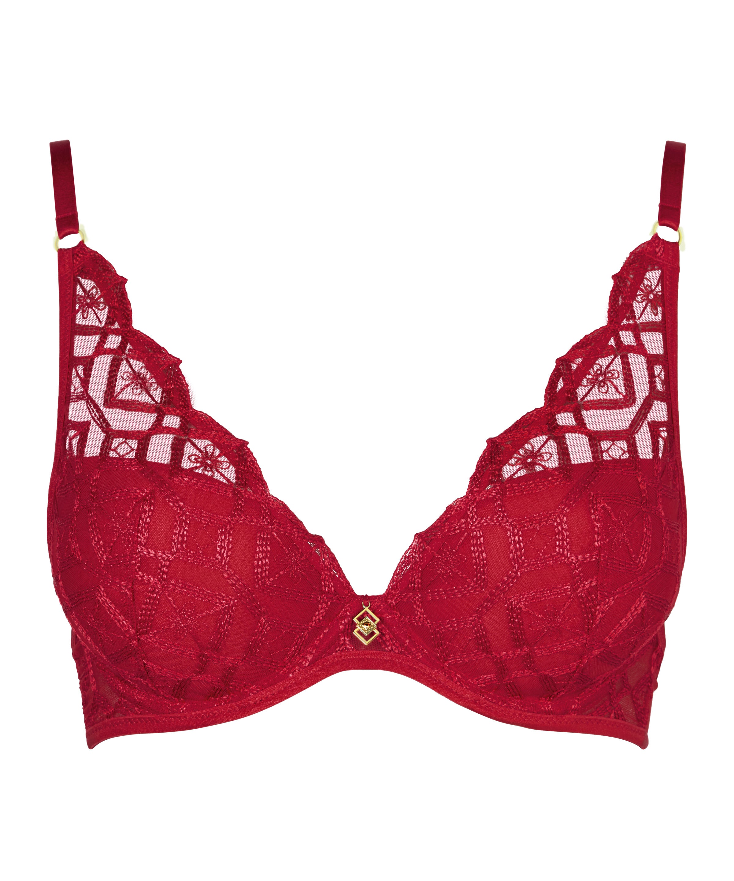 aubade-sense-of-illusion-soutien-gorge-plunge-foulard-red-berry image 1